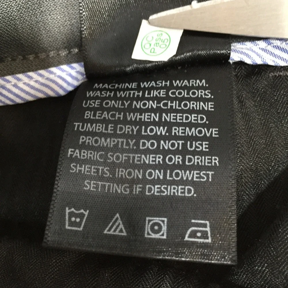 Haggar Slim‎ Performance Slacks Mens 30x30 Charcoal Brown Flat Front Trousers